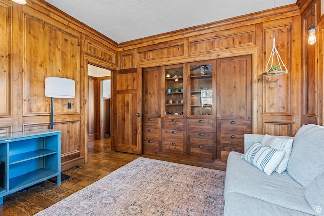 361 N 100 W, Holden, UT 84636 - office featuring dark hardwood / wood-style floors and wooden walls