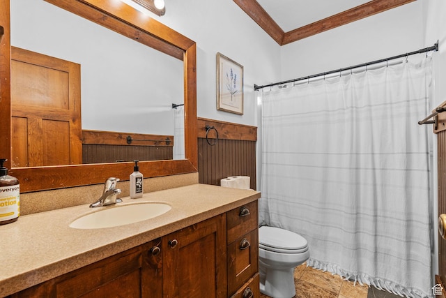 361 N 100 W, Holden, UT 84636 - bathroom with crown molding, vanity, and toilet
