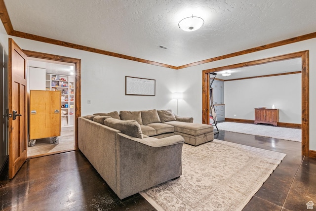 361 N 100 W, Holden, UT 84636 - living room with ornamental molding and a textured ceiling