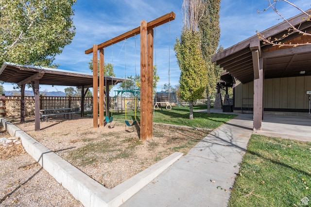 361 N 100 W, Holden, UT 84636 - view of yard featuring a playground and a trampoline