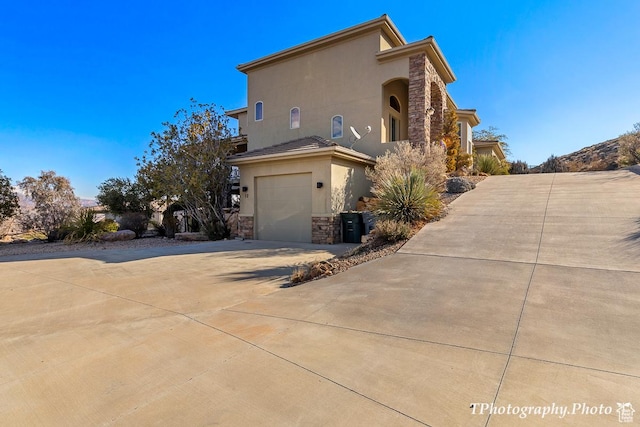 view of home's exterior with a garage