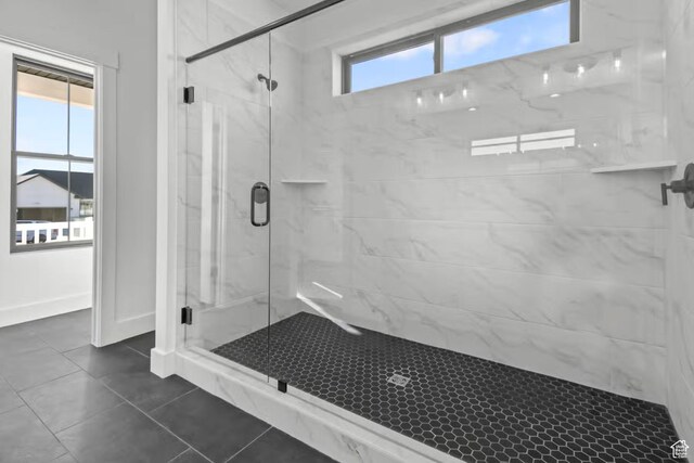 5291 W 3775 S Unit 22, Hooper, UT 84315 - bathroom with tile patterned floors and walk in shower