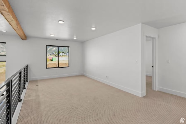 5291 W 3775 S Unit 22, Hooper, UT 84315 - empty room featuring light carpet and beamed ceiling