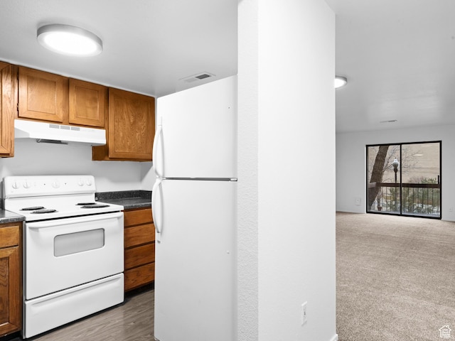 425 S 1000 E Unit 203C, Salt Lake City, UT 84102 - kitchen featuring white appliances and dark colored carpet
