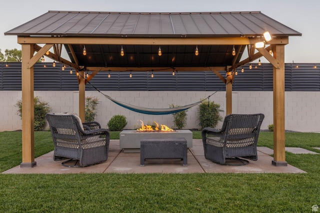 717 S 775 W, Hurricane, UT 84737 - view of patio featuring a gazebo and a fire pit