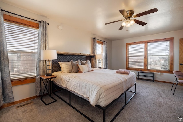 9742 S Crk 29, Duchesne, UT 84021 - bedroom with carpet floors, a ceiling fan, visible vents, and baseboards