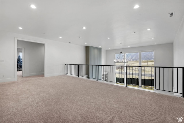 310 S Autumn Blaze Cir, Woodland Hills, UT 84653 - carpeted empty room featuring a notable chandelier