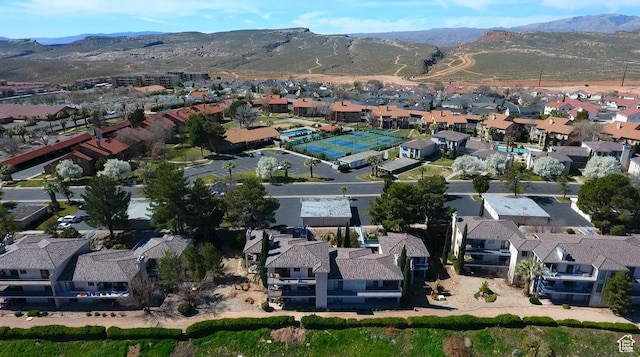 aerial view with a mountain view