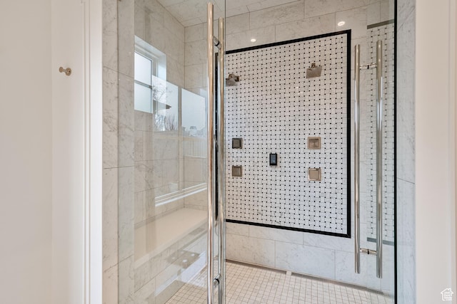 bathroom with walk in shower