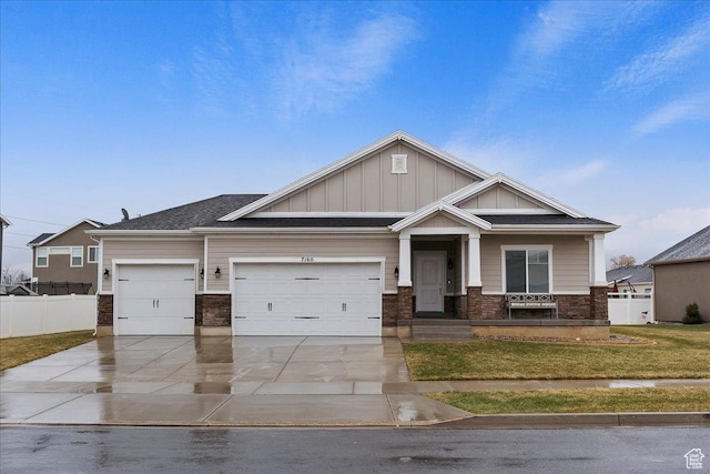 7160 S 1100 E, South Weber, UT 84405 - craftsman house with a garage and a front lawn