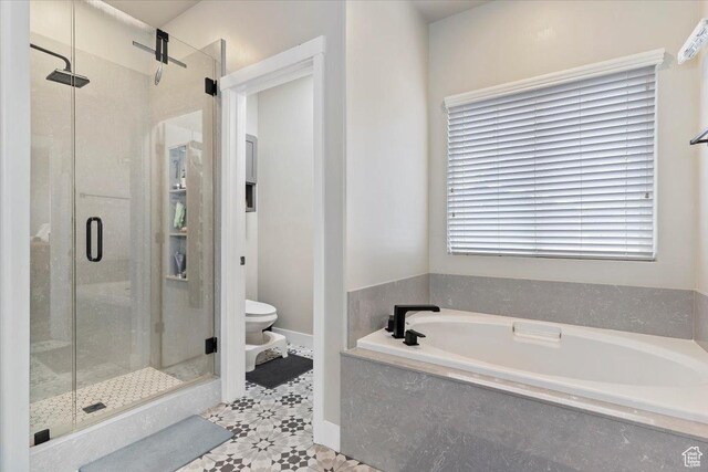 7160 S 1100 E, South Weber, UT 84405 - bathroom featuring shower with separate bathtub and toilet