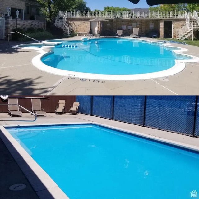 2220 E Murray Holladay Rd Unit 140, Holladay, UT 84117 - view of pool featuring stairs and a patio area
