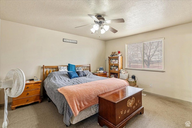4323 W 25 S, West Point, UT 84015 - carpeted bedroom featuring a textured ceiling and ceiling fan