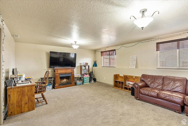 4323 W 25 S, West Point, UT 84015 - carpeted living room with a textured ceiling