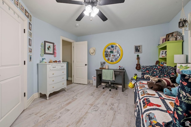 1532 W 3500 N, Pleasant Grove, UT 84062 - bedroom featuring light wood-style flooring, baseboards, and a ceiling fan