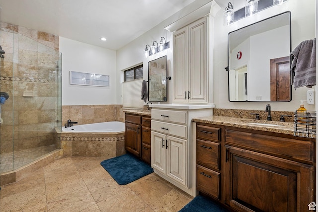 1532 W 3500 N, Pleasant Grove, UT 84062 - full bathroom with a stall shower, a garden tub, two vanities, and recessed lighting