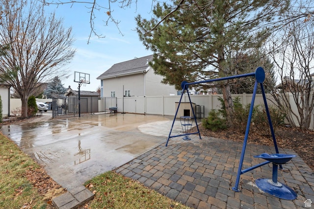 1532 W 3500 N, Pleasant Grove, UT 84062 - view of patio / terrace featuring a playground and a fenced backyard