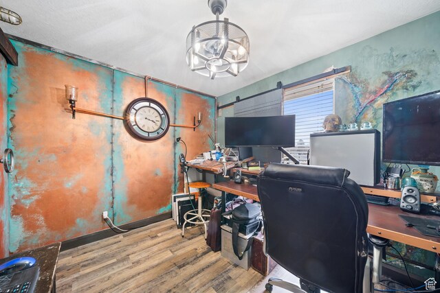 2283 E 7925 S, South Weber, UT 84405 - home office with wood finished floors and a chandelier