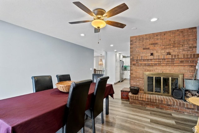 2283 E 7925 S, South Weber, UT 84405 - dining room with recessed lighting, light wood-style flooring, and ceiling fan