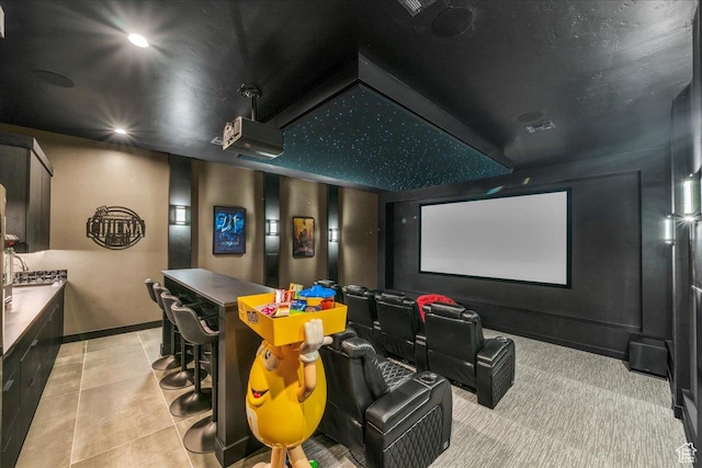 cinema featuring light tile patterned floors