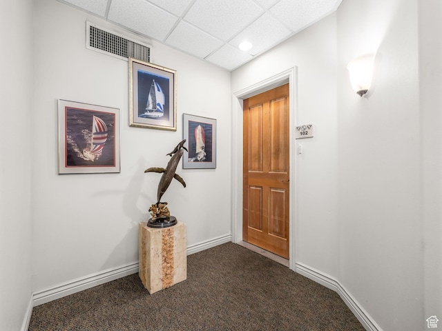 11085 S Grape Arbor Pl Unit 102, Sandy, UT 84070 - doorway to outside featuring dark carpet and a paneled ceiling