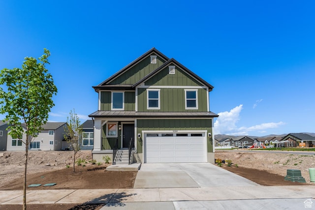 1091 N 3620 W Unit 272, Lehi, UT 84043 - craftsman house with driveway, a standing seam roof, metal roof, a garage, and board and batten siding