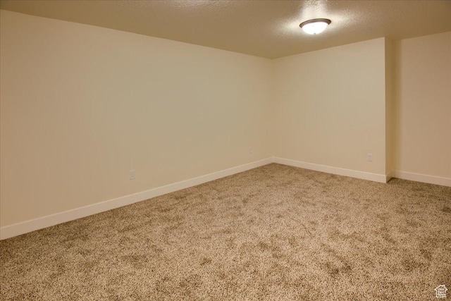 empty room featuring carpet floors and a textured ceiling