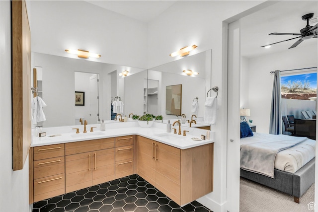 2227 N Double Eagle Ln, Washington, UT 84780 - full bath featuring ensuite bathroom, double vanity, and ceiling fan