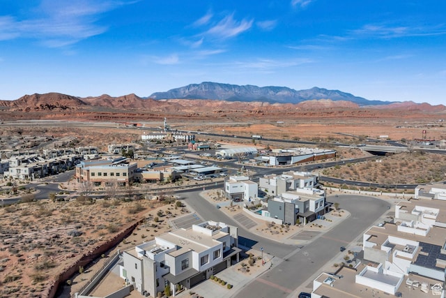 aerial view with a mountain view