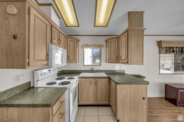 150 N 3050 E Unit 72, St George, UT 84790 - kitchen with white appliances, ornamental molding, sink, and light brown cabinets