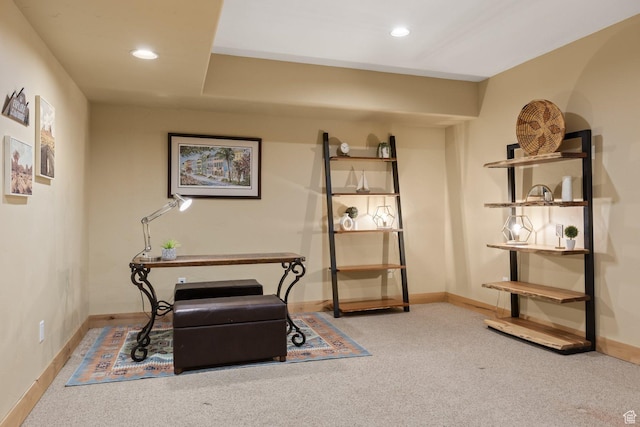 98 Bridge Rd, Rockville, UT 84763 - living area with carpet flooring, baseboards, and recessed lighting
