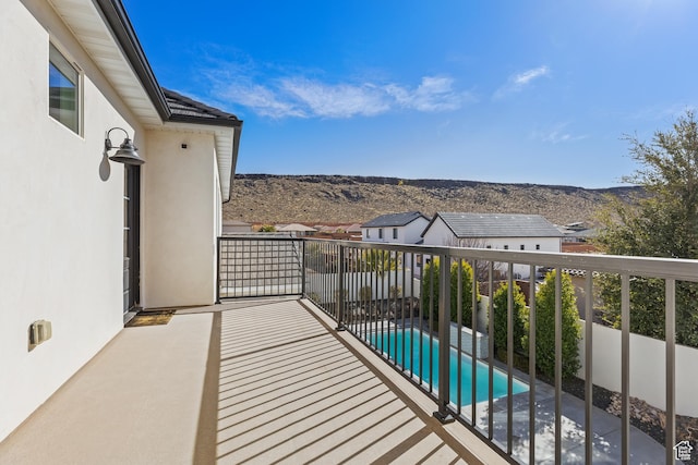 balcony with a mountain view