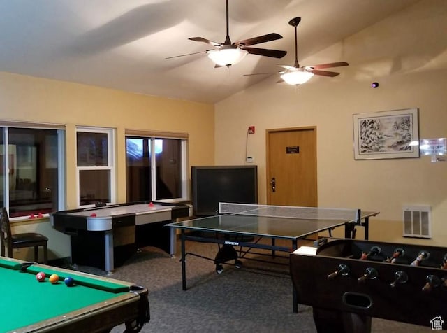 407 S Vasels Rd Unit 8, Brian Head, UT 84719 - playroom featuring lofted ceiling, billiards, and carpet