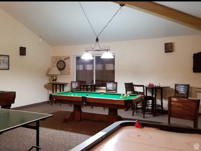 407 S Vasels Rd Unit 8, Brian Head, UT 84719 - rec room featuring lofted ceiling, pool table, and carpet
