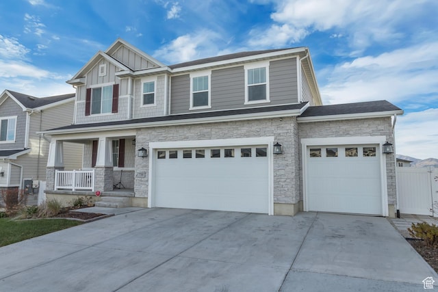 739 W Wild Hyacinth Dr, Saratoga Springs, UT 84045 - view of front of property with a garage and covered porch