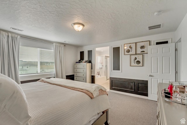 739 W Wild Hyacinth Dr, Saratoga Springs, UT 84045 - carpeted bedroom with a textured ceiling and ensuite bath