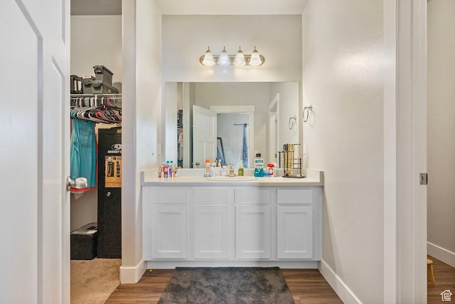 1772 W Tera Vista Ln Unit G302, Saratoga Springs, UT 84045 - bathroom with wood-type flooring and vanity