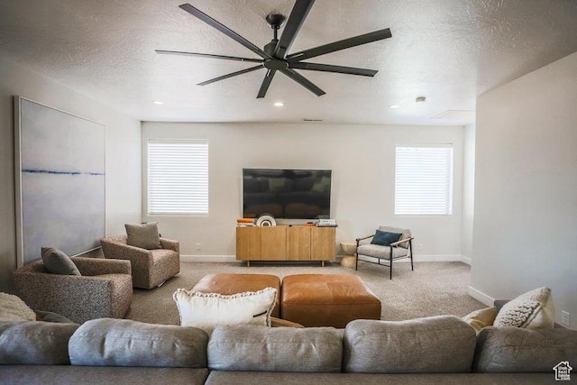 3780 Arcadia Dr Unit 51, Santa Clara, UT 84765 - living room with a wealth of natural light, light colored carpet, and a textured ceiling