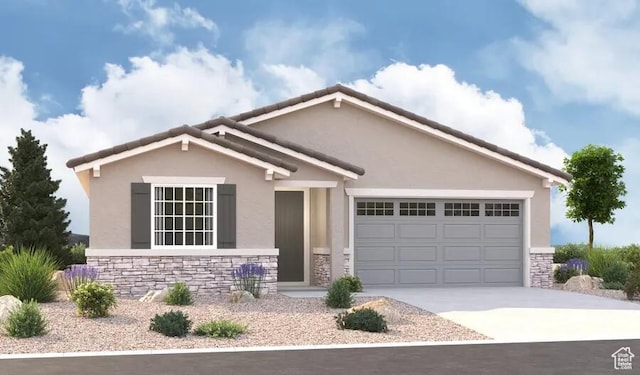 view of front of house with a garage