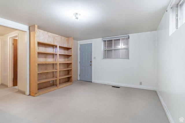 interior space with concrete floors