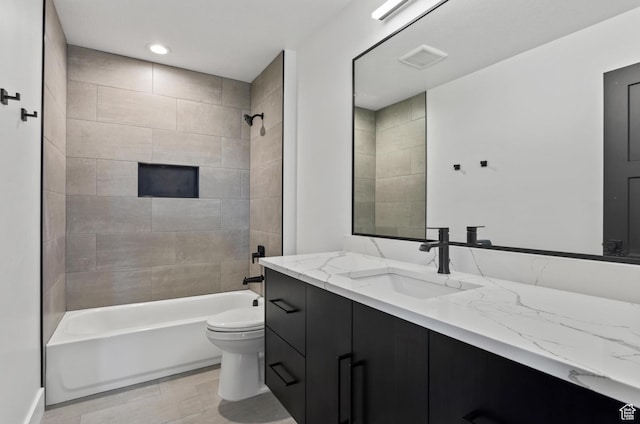 124 E 4100 N, North Ogden, UT 84414 - full bathroom with vanity, tiled shower / bath combo, and toilet