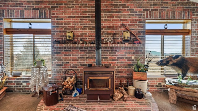 6668 S 3200 W, Spanish Fork, UT 84660 - carpeted living room featuring a wood stove