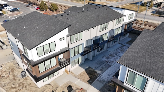 aerial view with a residential view