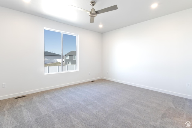 3047 N 2875 W Unit 7, Plain City, UT 84404 - carpeted empty room featuring a ceiling fan, baseboards, and recessed lighting