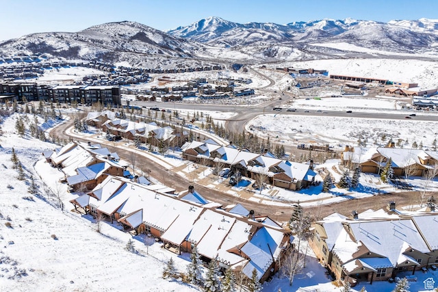 14084 N Council Fire Trl Unit 14D, Kamas, UT 84036 - snowy aerial view with a mountain view