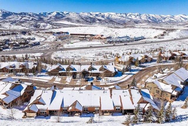 14084 N Council Fire Trl Unit 14D, Kamas, UT 84036 - snowy aerial view featuring a mountain view