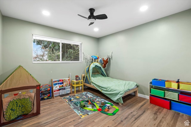 1320 Country Hills Dr, Ogden, UT 84403 - bedroom featuring hardwood / wood-style flooring and ceiling fan
