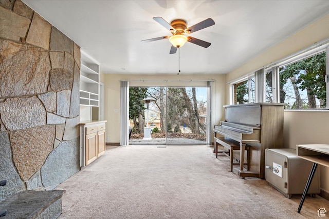 1320 Country Hills Dr, Ogden, UT 84403 - miscellaneous room with ceiling fan and light carpet