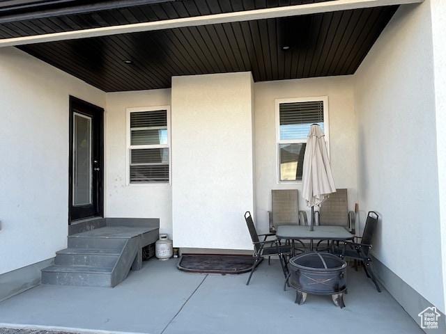 view of patio with outdoor dining area