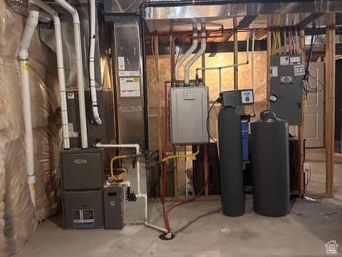 utilities with heating unit and water heater
